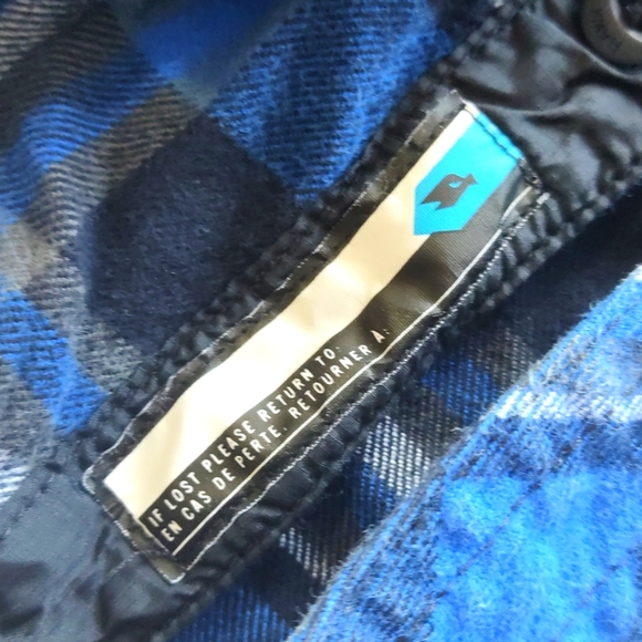 Tony Hawk Boys Med Blue Plaid Button Flannel Shirt - Picture 4 of 5